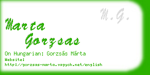 marta gorzsas business card