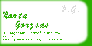 marta gorzsas business card